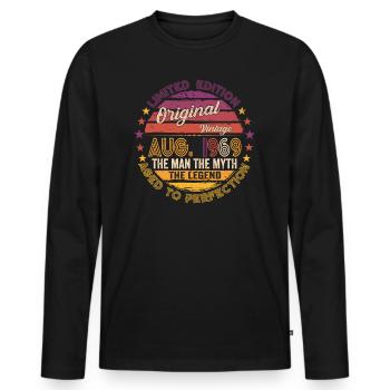 Original Août 1969 53ème anniversaire Cadeau Amusant - T-shirt manches longues Premium bio Homme - noir - Devant - Nico (187cm)