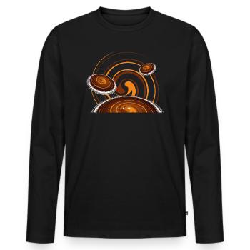 Le café le matin dissipe le chagrin et les soucis! - T-shirt manches longues Premium bio Homme - noir - Devant - Nico (187cm)