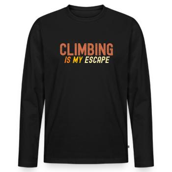 Klettern ist meine Flucht - Männer Premium Bio Langarmshirt - Schwarz - Vorne - Nico (187cm)