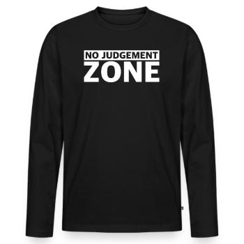 No Judgment Zone | funny sayings, court - Men's Premium Organic Long Sleeve Shirt - black - Front - Nico (187cm)