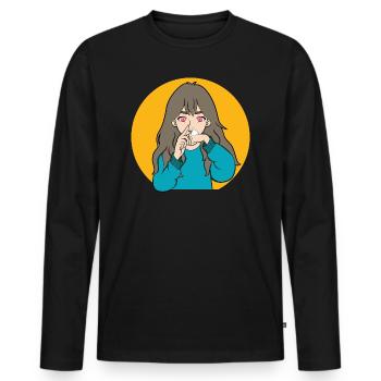 SNIFFING DE COCAÏNE ANIME GIRL - T-shirt manches longues Premium bio Homme - noir - Devant - Nico (187cm)