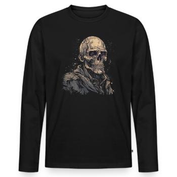 Zombie Halloween Horror Monster - Männer Premium Bio Langarmshirt - Schwarz - Vorne - Nico (187cm)