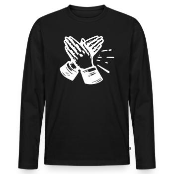 Hands Applause Clapping - Men's Premium Organic Long Sleeve Shirt - black - Front - Nico (187cm)