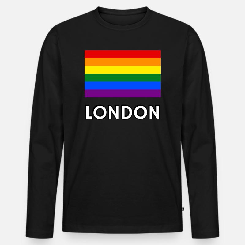 Pride-Flagge London - Männer Premium Bio Langarmshirt - Schwarz