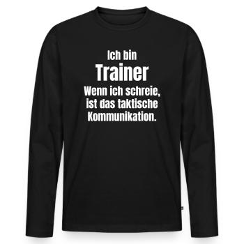 Entraîneur ou formateur - T-shirt manches longues Premium bio Homme - noir - Devant - Nico (187cm)