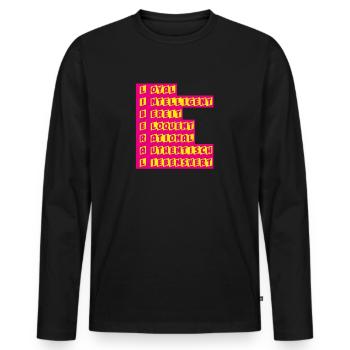 Definition Liberal - FDP JuLis Junge Liberale Frei - Männer Premium Bio Langarmshirt - Schwarz - Vorne - Nico (187cm)