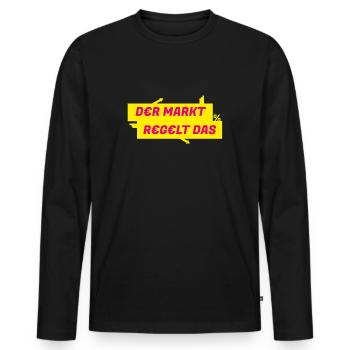 Der Markt regelt das - FDP JuLis Liberal - Männer Premium Bio Langarmshirt - Schwarz - Vorne - Nico (187cm)