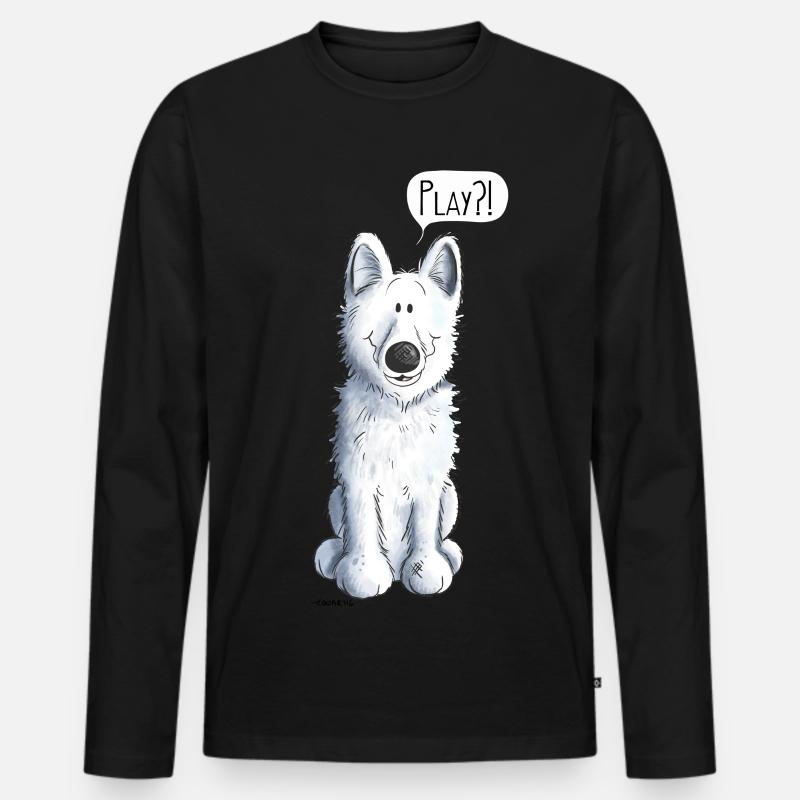 Schweizer Schäferhund Play - Männer Premium Bio Langarmshirt - Schwarz