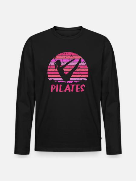 Yoga Pilates Fitness - Männer Premium Bio Langarmshirt - Schwarz