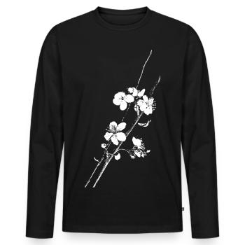 Cherry Blossom Blossoms Branch Branch - Men's Premium Organic Long Sleeve Shirt - black - Front - Nico (187cm)