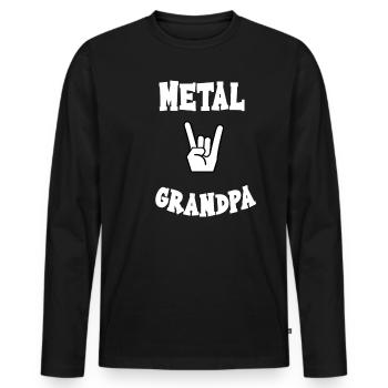 Metal Grandpa Grandpa Rock and Roll Idée Cadeau - T-shirt manches longues Premium bio Homme - noir - Devant - Nico (187cm)