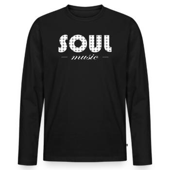 Musique Soul Vintage - T-shirt manches longues Premium bio Homme - noir - Devant - Nico (187cm)
