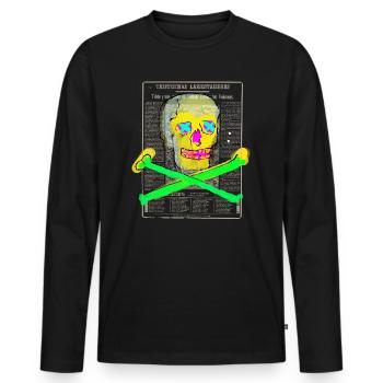Calavera Vintage Skullart - Men's Premium Organic Long Sleeve Shirt - black - Front - Nico (187cm)