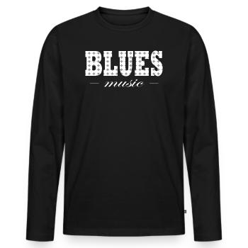 Blues Music Vintage - Men's Premium Organic Long Sleeve Shirt - black - Front - Nico (187cm)