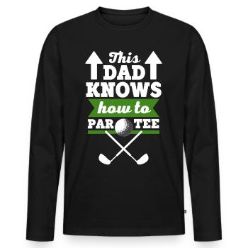 Golf Design für Väter - Männer Premium Bio Langarmshirt - Schwarz - Vorne - Nico (187cm)