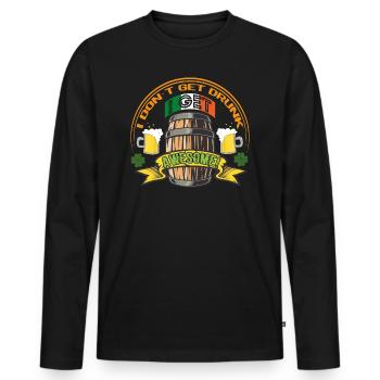 I Don't Get Drunk I Get Awesome - Men's Premium Organic Long Sleeve Shirt - black - Front - Nico (187cm)