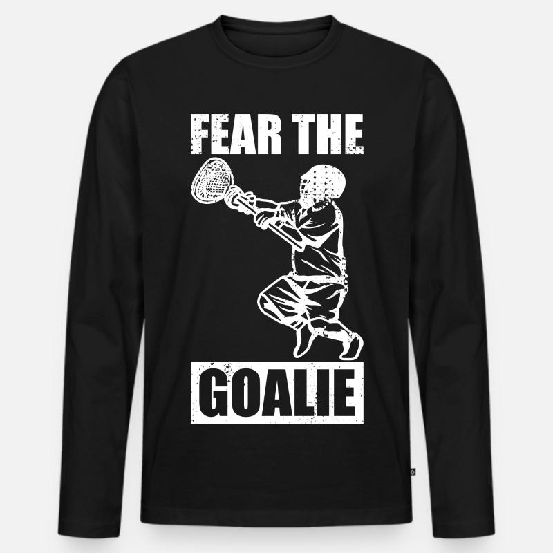 Lacrosse Torhüter - Männer Premium Bio Langarmshirt - Schwarz