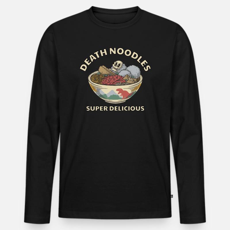 Nudeln des Todes Fleischbällchen - Männer Premium Bio Langarmshirt - Schwarz