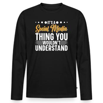 SMM Manager Advertising Social Media Platform - Men's Premium Organic Long Sleeve Shirt - black - Front - Nico (187cm)