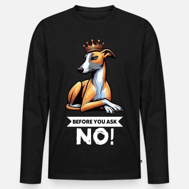 Before You Ask Whippet Windhund Whippets Windhunde - Männer Premium Bio Langarmshirt - Schwarz