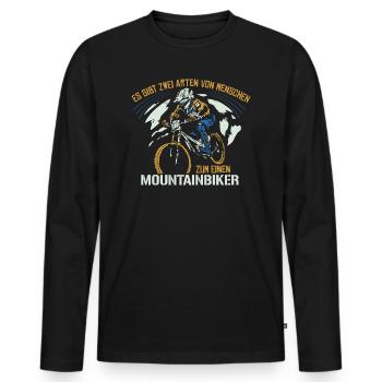 Mountainbiker und ? - Mountainbiker Mountainbike - Männer Premium Bio Langarmshirt - Schwarz - Vorne - Nico (187cm)