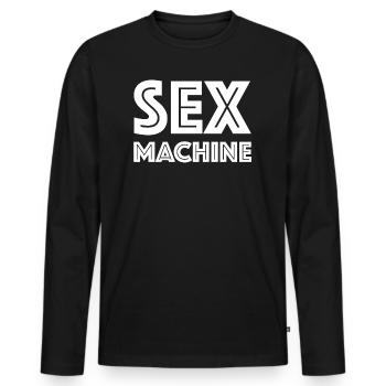 Machine à sexe | dictons drôles, rencontres, fête - T-shirt manches longues Premium bio Homme - noir - Devant - Nico (187cm)