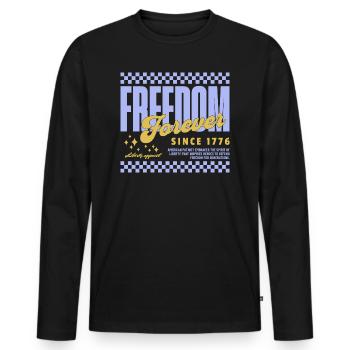 American USA Freedom Justice Fighter Abe 1776 - Men's Premium Organic Long Sleeve Shirt - black - Front - Nico (187cm)