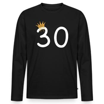 30 - Men's Premium Organic Long Sleeve Shirt - black - Front - Nico (187cm)