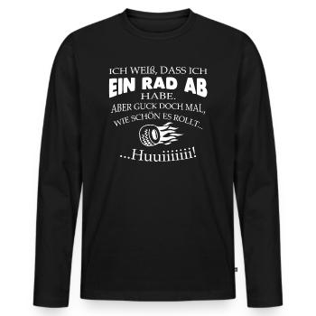 Ein Rad ab! - Männer Premium Bio Langarmshirt - Schwarz - Vorne - Nico (187cm)