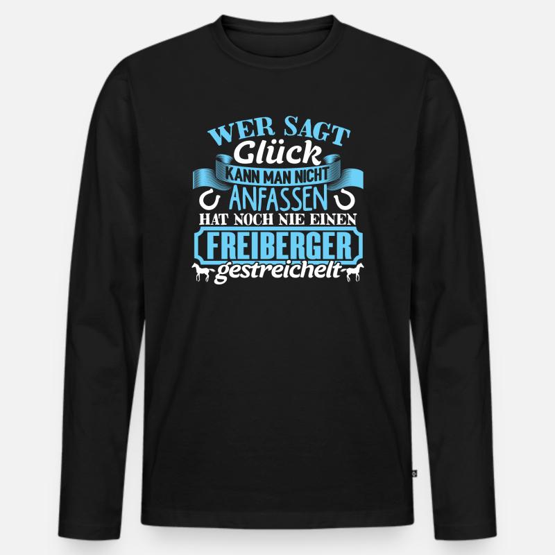 FREIBERGER - Glück zum anfassen - Männer Premium Bio Langarmshirt - Schwarz