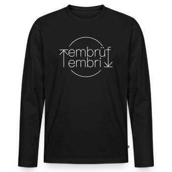EMBRÜF - EMBRI - Männer Premium Bio Langarmshirt - Schwarz - Vorne - Nico (187cm)