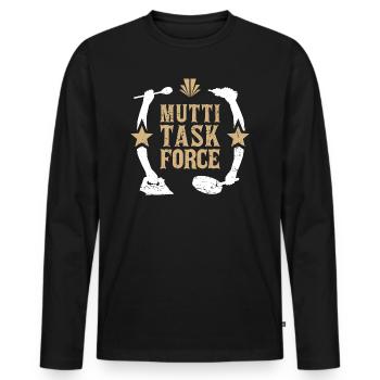Mutter Multitasking Haushalt Mama Muttitasking - Männer Premium Bio Langarmshirt - Schwarz - Vorne - Nico (187cm)