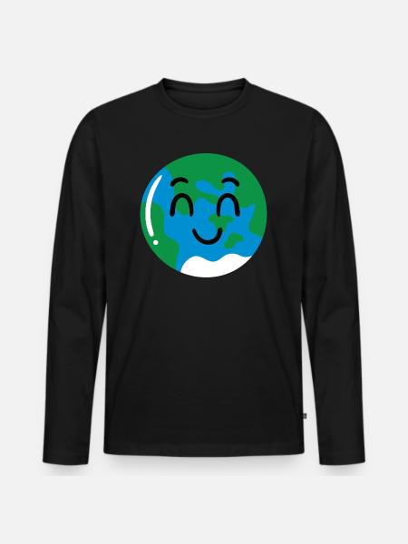 Earth - Men's Premium Organic Long Sleeve Shirt - black