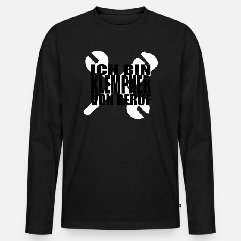 Ich bin Klempner von Beruf - Männer Premium Bio Langarmshirt - Schwarz