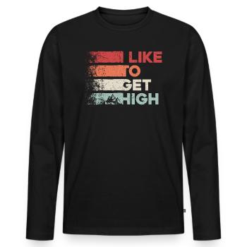 J’aime me défoncer. Randonnée Fun Conception de randonnée - T-shirt manches longues Premium bio Homme - noir - Devant - Nico (187cm)