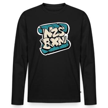 NZS BXN - Männer Premium Bio Langarmshirt - Schwarz - Vorne - Nico (187cm)