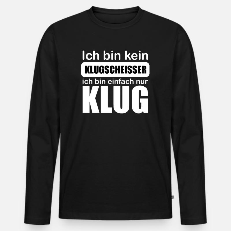 Klugscheißer - Männer Premium Bio Langarmshirt - Schwarz
