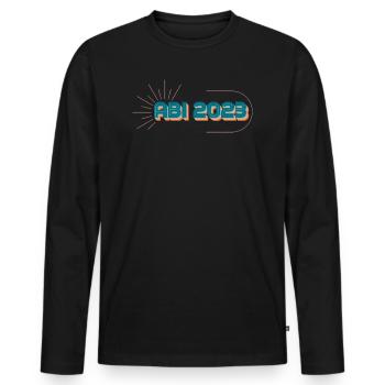 ABI 2023 - Männer Premium Bio Langarmshirt - Schwarz - Vorne - Nico (187cm)