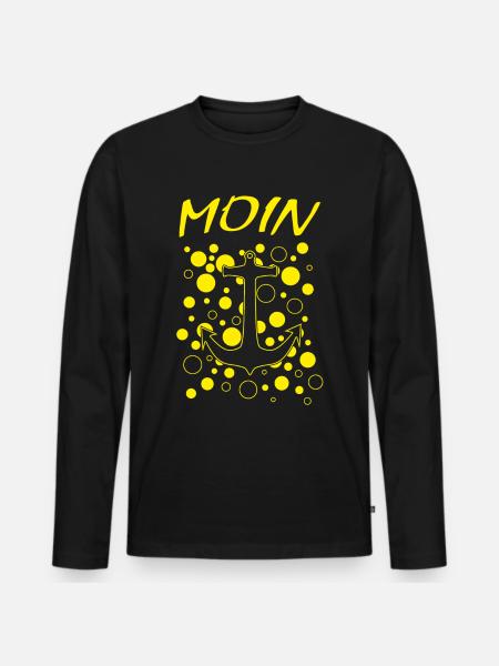 Moin - Männer Premium Bio Langarmshirt - Schwarz