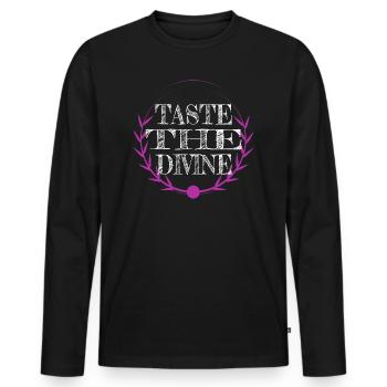 cool gastronomic delight flavor infusion jokes - Männer Premium Bio Langarmshirt - Schwarz - Vorne - Nico (187cm)
