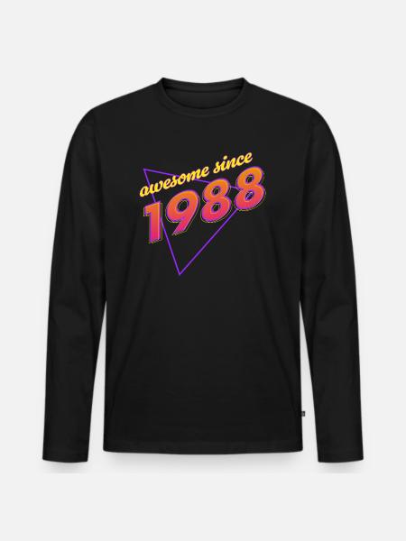 Rétro - Awesome since 1988 - T-shirt manches longues Premium bio Homme - noir