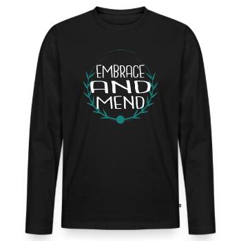 healing process helping hand healing energy - Men's Premium Organic Long Sleeve Shirt - black - Front - Nico (187cm)