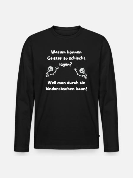 "Flachwitz Parade Ghosts" - Men's Premium Organic Long Sleeve Shirt - black