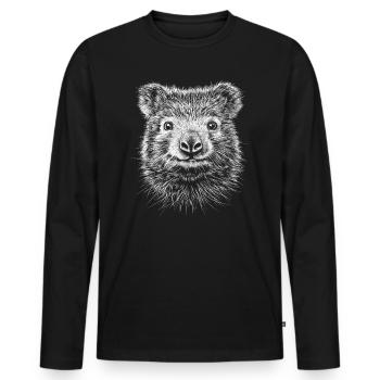 Wombat Portrait Australian Animals Animal - Men's Premium Organic Long Sleeve Shirt - black - Front - Nico (187cm)