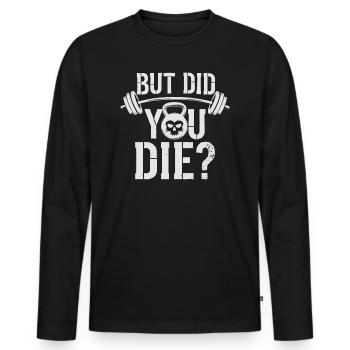 Fun gym idea for sports fans - Men's Premium Organic Long Sleeve Shirt - black - Front - Nico (187cm)