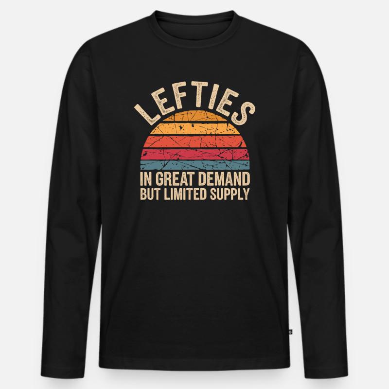 Lefties sind einzigartig - Männer Premium Bio Langarmshirt - Schwarz