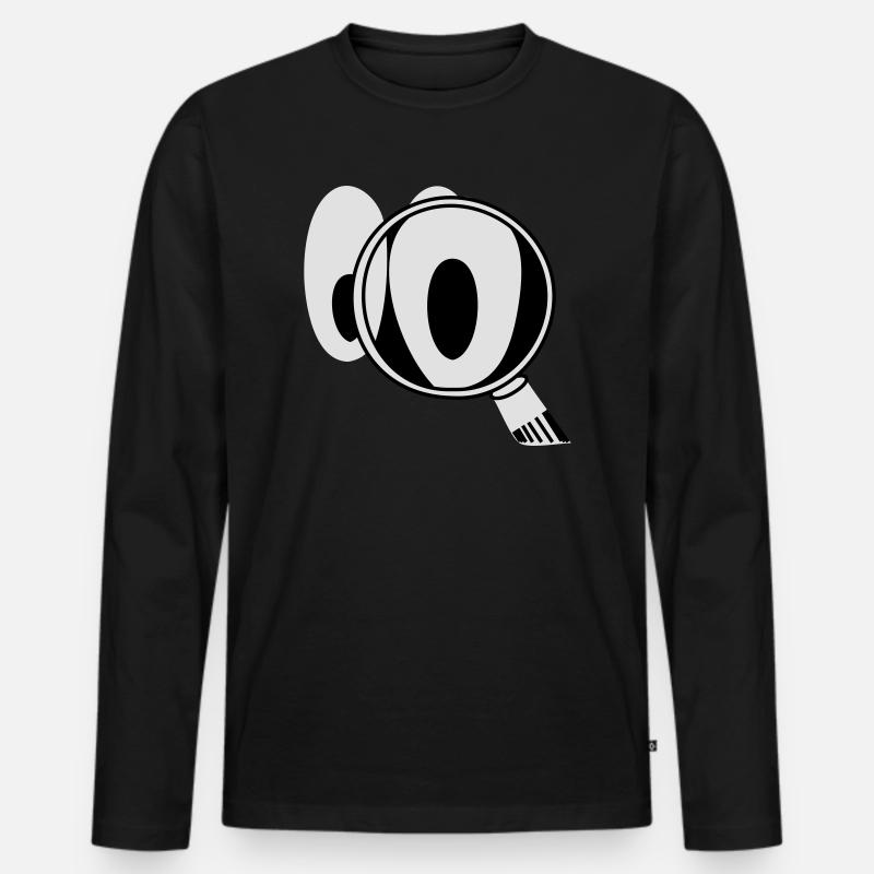 Smiley CSI - Männer Premium Bio Langarmshirt - Schwarz