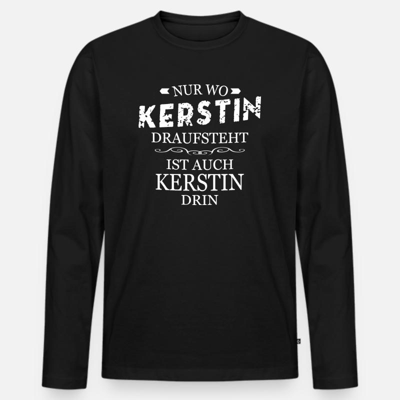 Kerstin - Männer Premium Bio Langarmshirt - Schwarz
