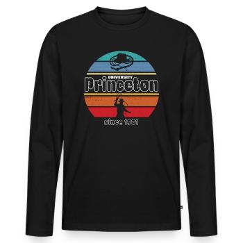 Indiana Jones Film Cult Movies 80s - Men's Premium Organic Long Sleeve Shirt - black - Front - Nico (187cm)