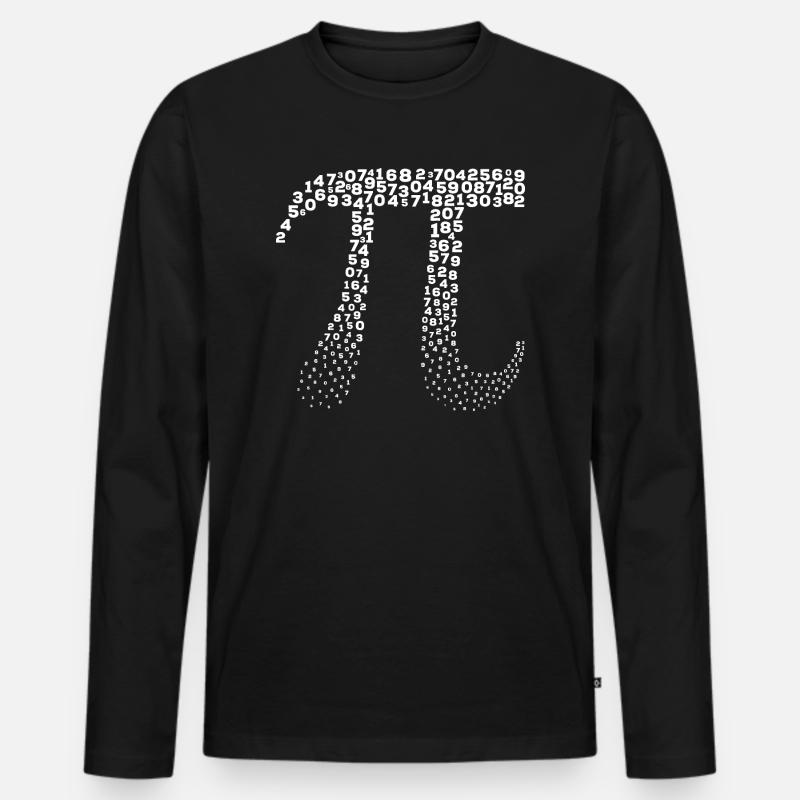 Pi Zahlen Mathematik - Männer Premium Bio Langarmshirt - Schwarz